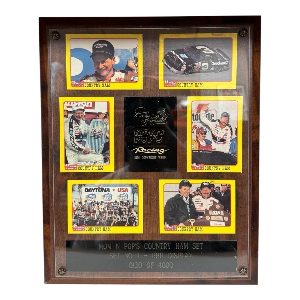 Dale Earnhardt Sr #3 1991 Mom N Pops Card Set Plaque